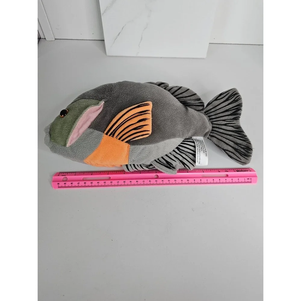 Cabin Critters Bluegill Sunfish Plush Stuffed Animal Realistic Gray Orange 13